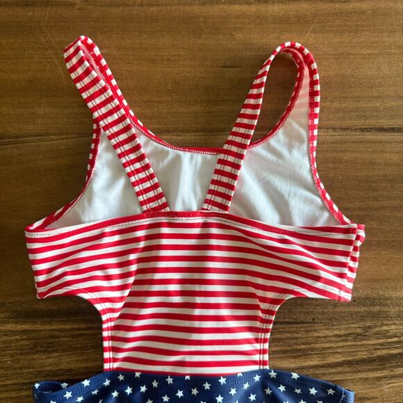 OshKosh Red White & Blue 4th of July Swimsuit Girls' 12 - Picture 8 of 11